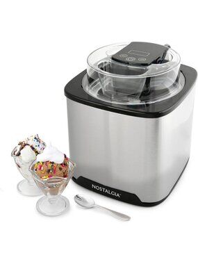 Homemade 2-Quart Electric Ice Cream Maker - Gelato, Sorbet & Yogurt Maker, No